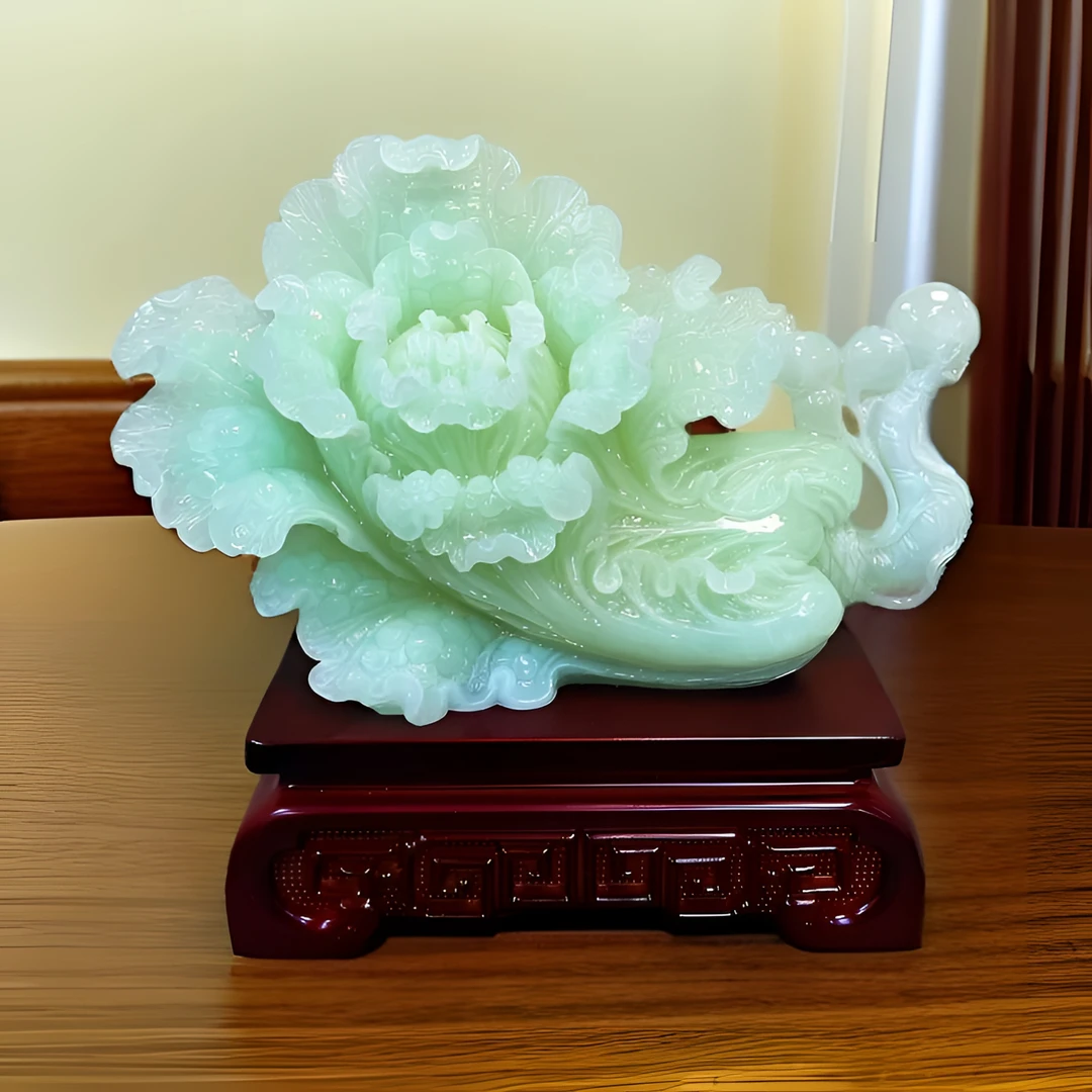 L 新中式白菜摆件家居客厅玄关办公室装饰品乔迁礼物（33*12*30cm）