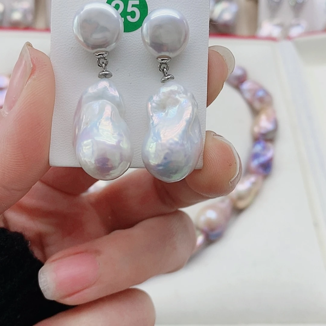 【闪购商品】淡水珍珠耳饰银S925镶嵌A**丹