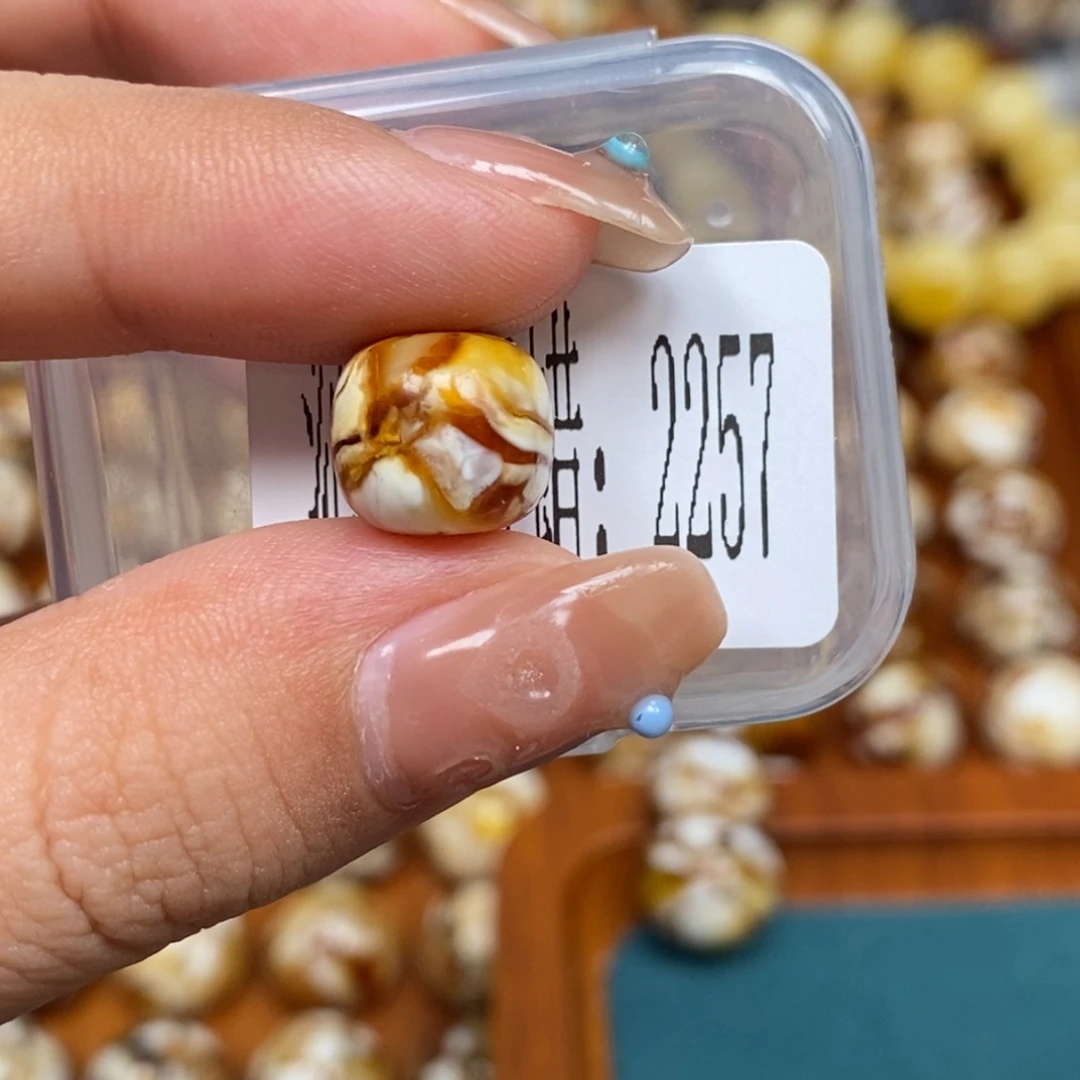 沁色蜜蜡未镶嵌2257