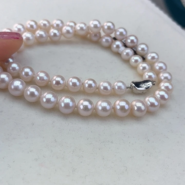 淡水珍珠颈饰银S925镶嵌➕极光7.8天女粉高品