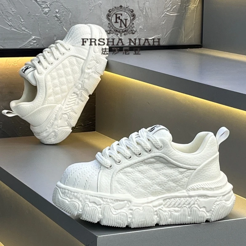 法莎尼亚男士运动鞋轻奢时尚秋冬款防滑耐磨增高厚底系带低帮潮鞋