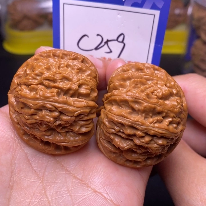 文玩核桃把件42球白c259