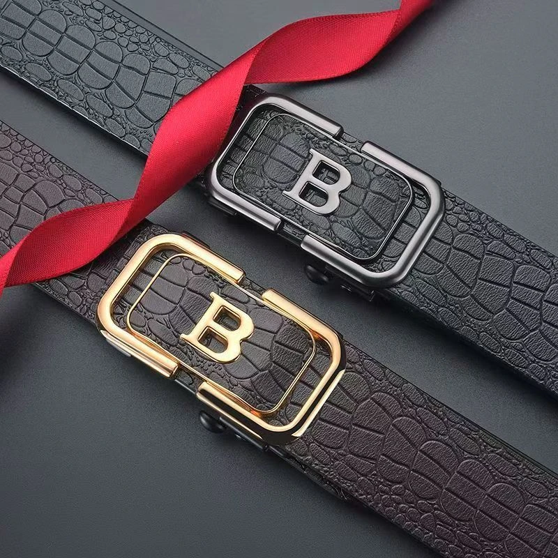 皮带男时尚百搭简约大方无牙自动扣腰带