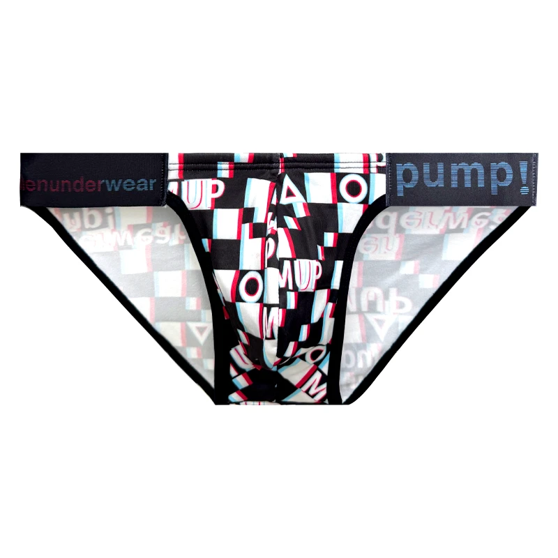 男士三角内裤格子图案透气锦纶舒适炫彩腰带男款内裤运动MP2117