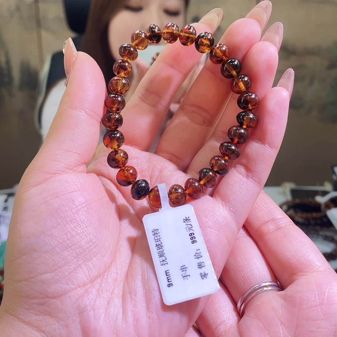 未镶嵌琥珀裸石8+老红料手串
