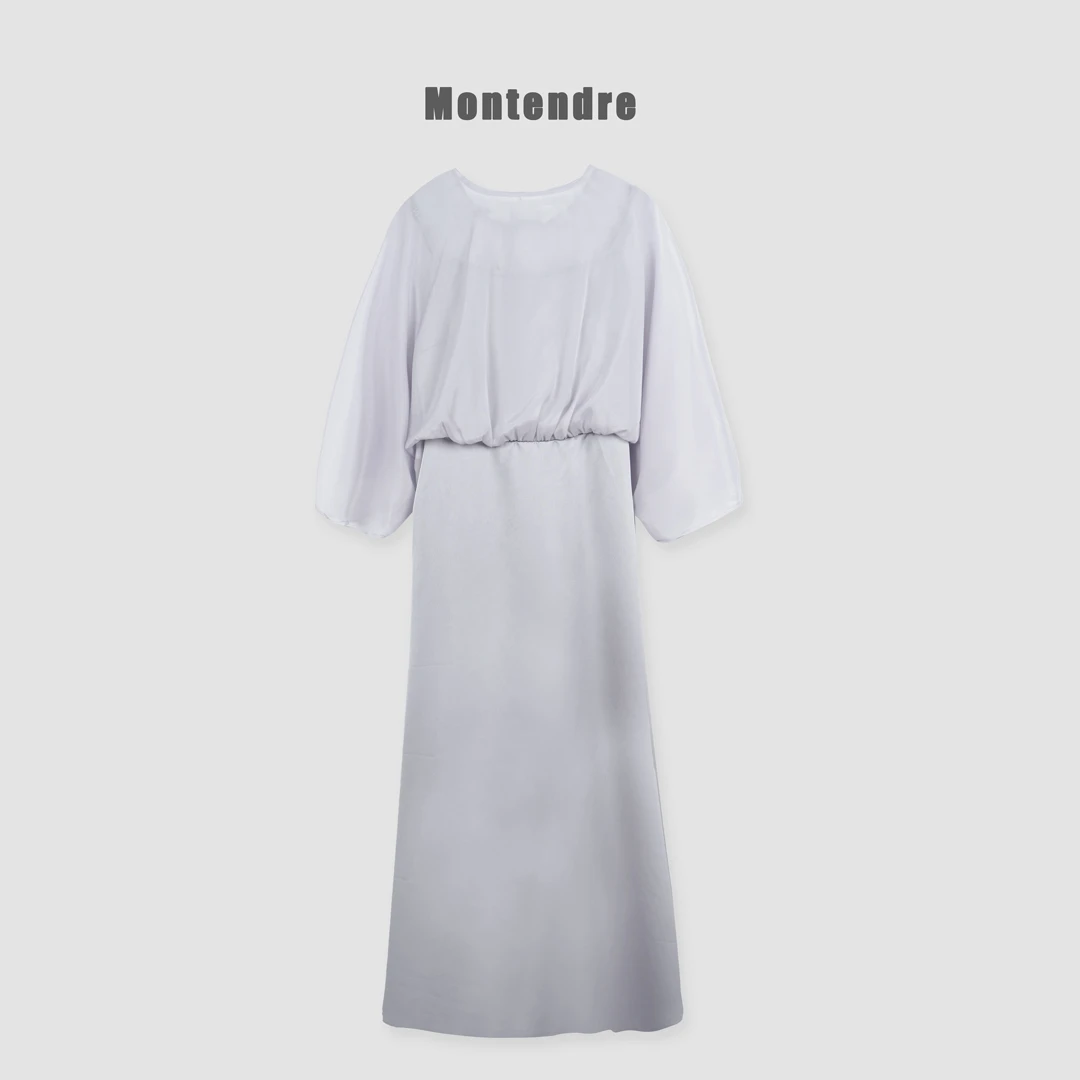 【胖虎家】夏季新款 薄纱拼接时尚光泽感气质高奢优雅连衣裙