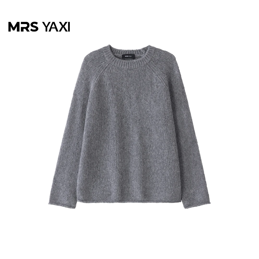 Mrsyaxi宽松版型卷边设计100山羊绒衫YX5121702