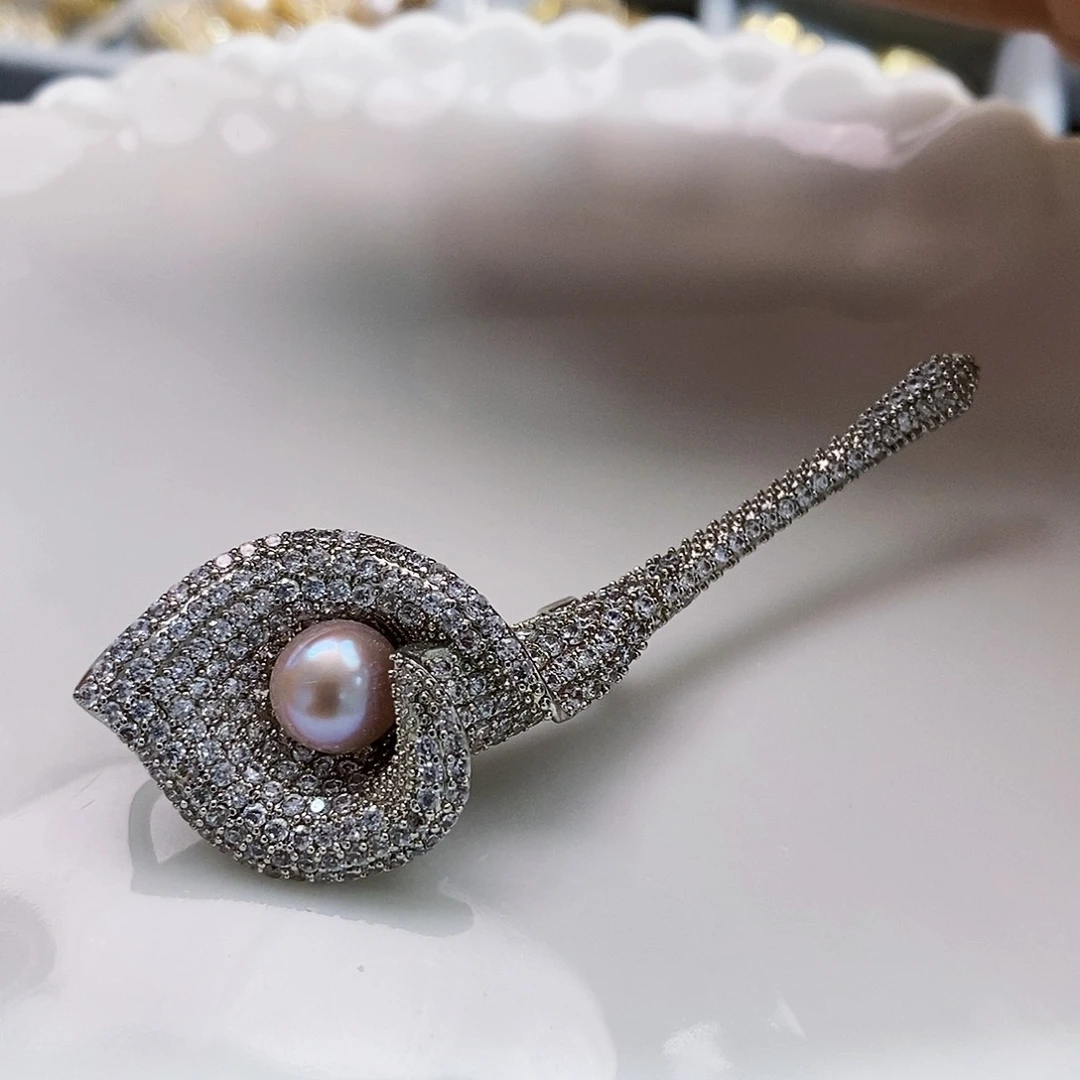 未镶嵌特价福利极光天然胸针淡水珍珠