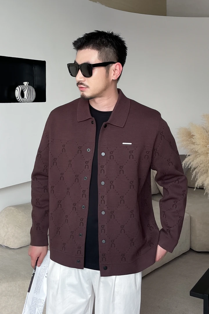 男士秋季新款翻领开衫外套