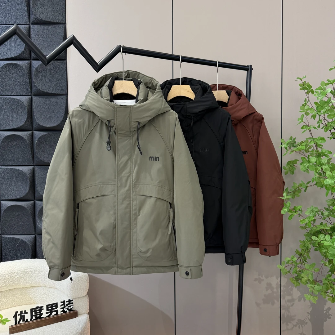 连帽厚款男士冬季潮流保暖休闲百搭防风羽绒服6802