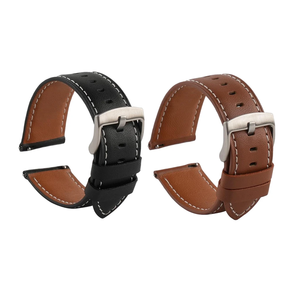 22MM智能手表皮表带黑色棕色