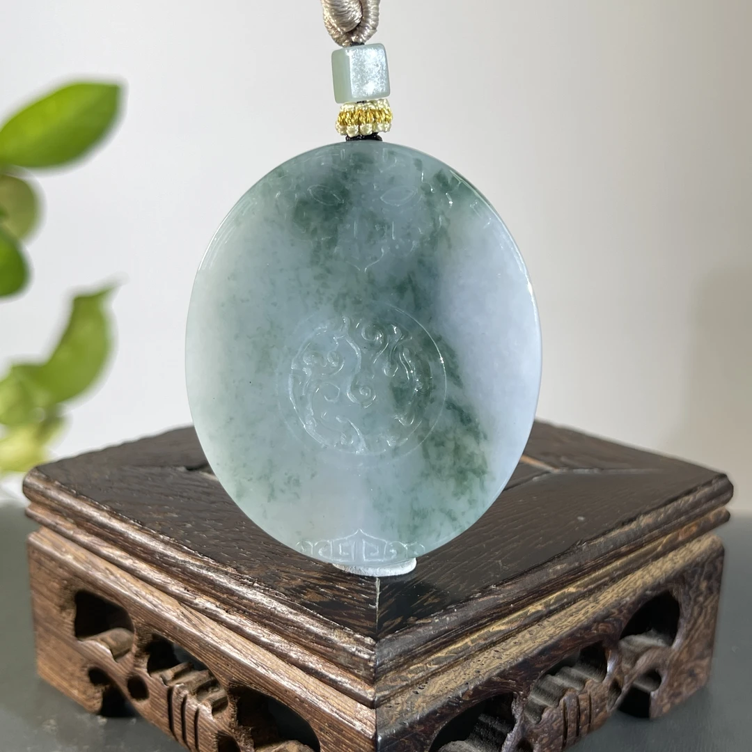 JTA22-123 天然缅甸A货翡翠 仿古牌