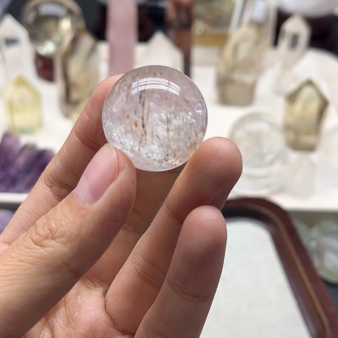 水晶珠宝半成品未镶嵌93黑金超七球