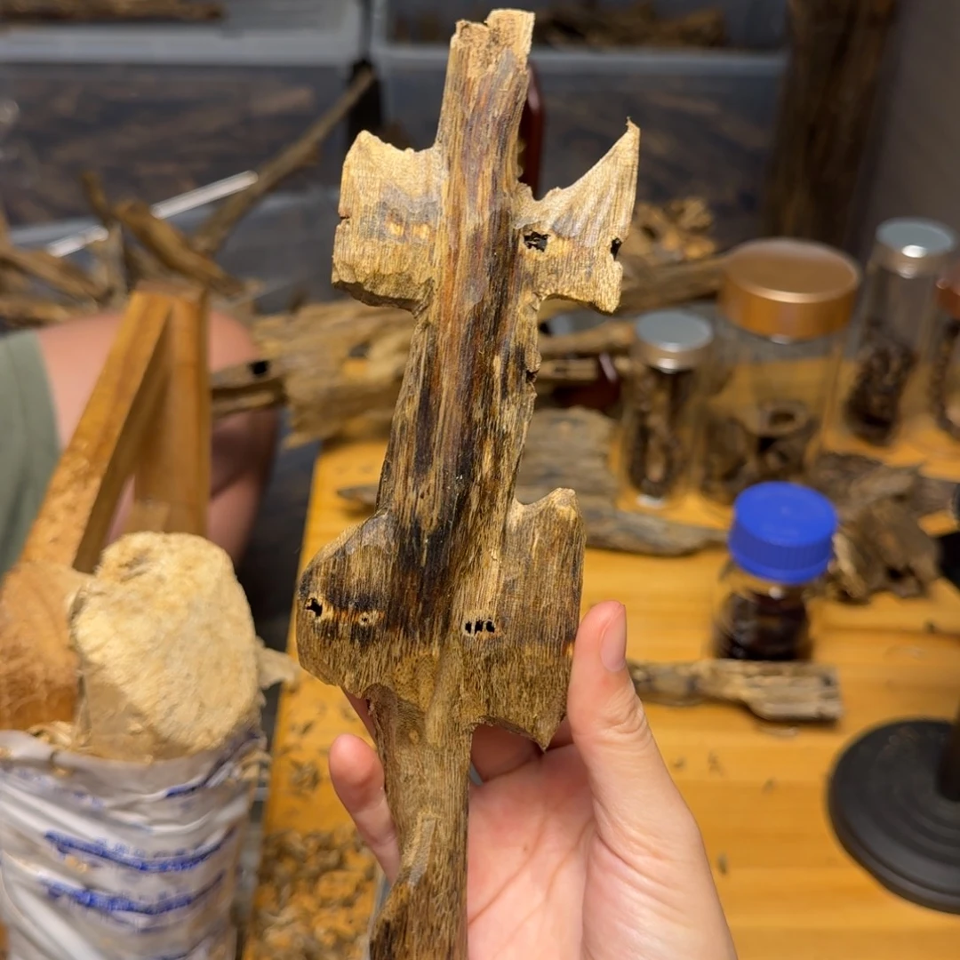 沉香沉香碎屑白棋块料41克