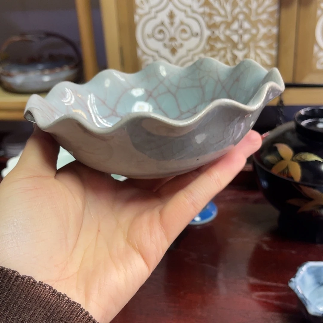 陶瓷橘吉红贯入波轮钵有窑点46