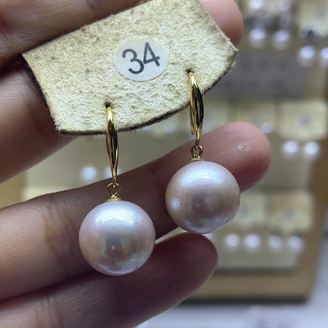 淡水珍珠耳饰银S925镶嵌