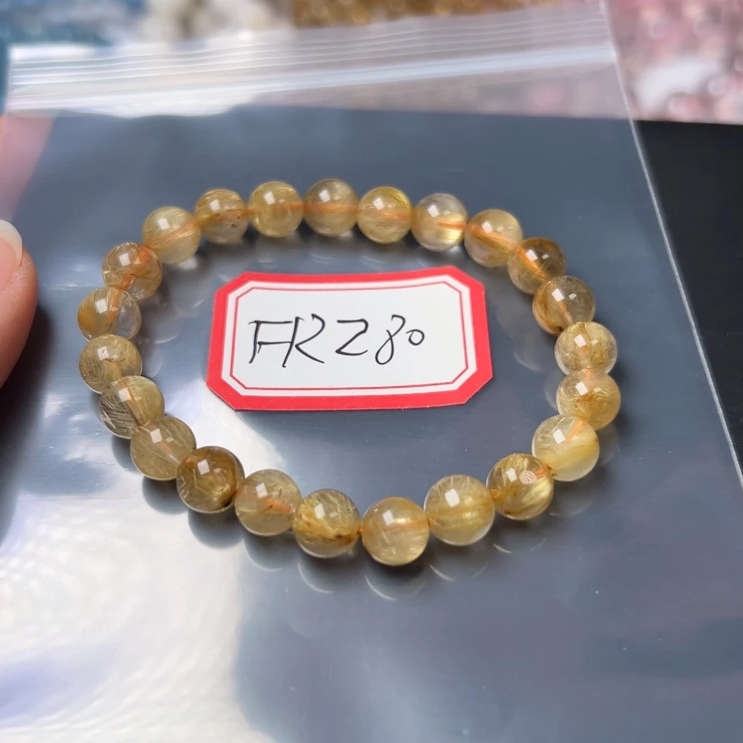 水晶手链未镶嵌小*婷金发晶8.1mm左右