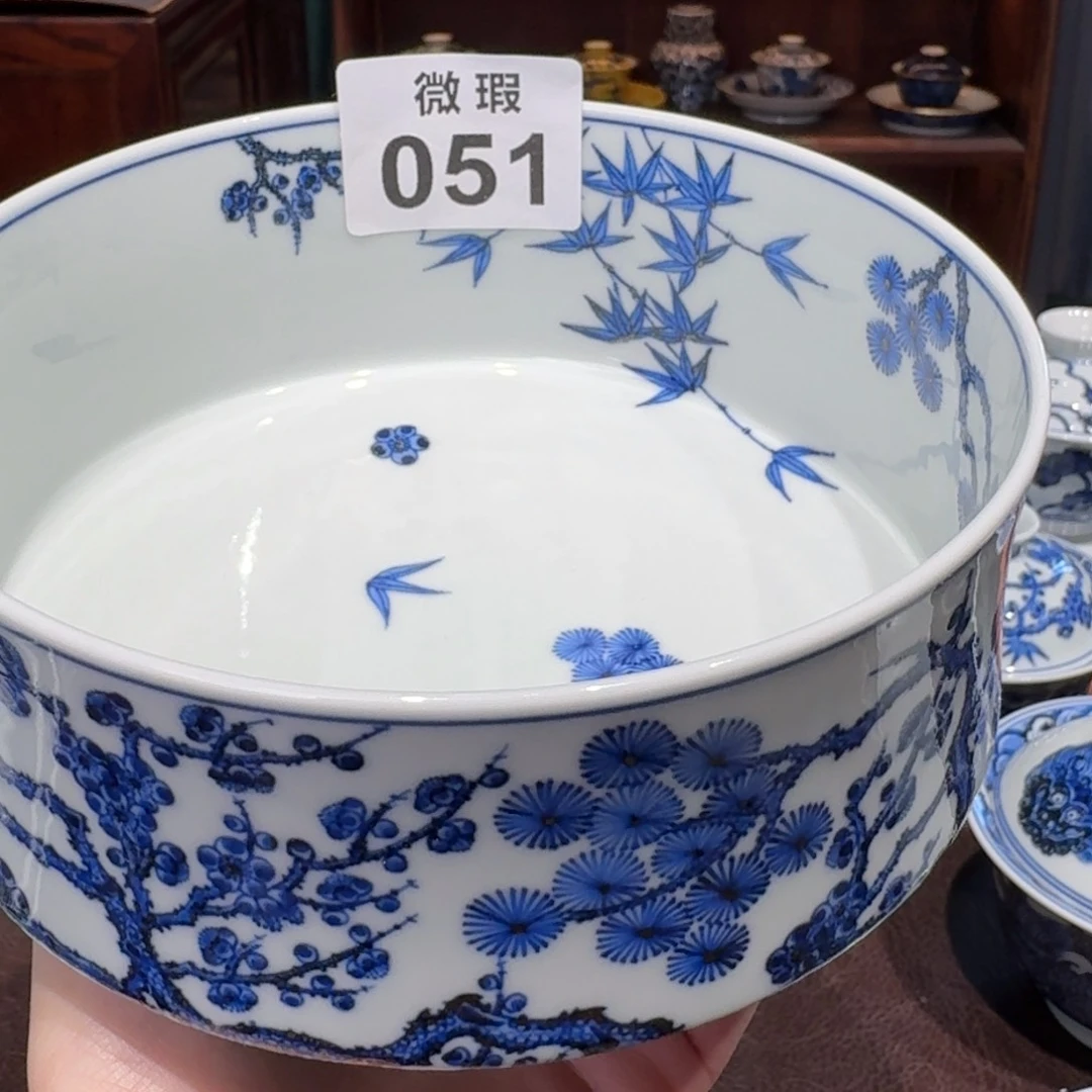 宁**衣青花雯华堂手绘水洗微瑕