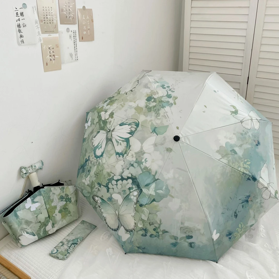 绿野仙踪全自动晴雨两用遮阳伞防晒黑胶紫外线折叠太阳伞雨伞
