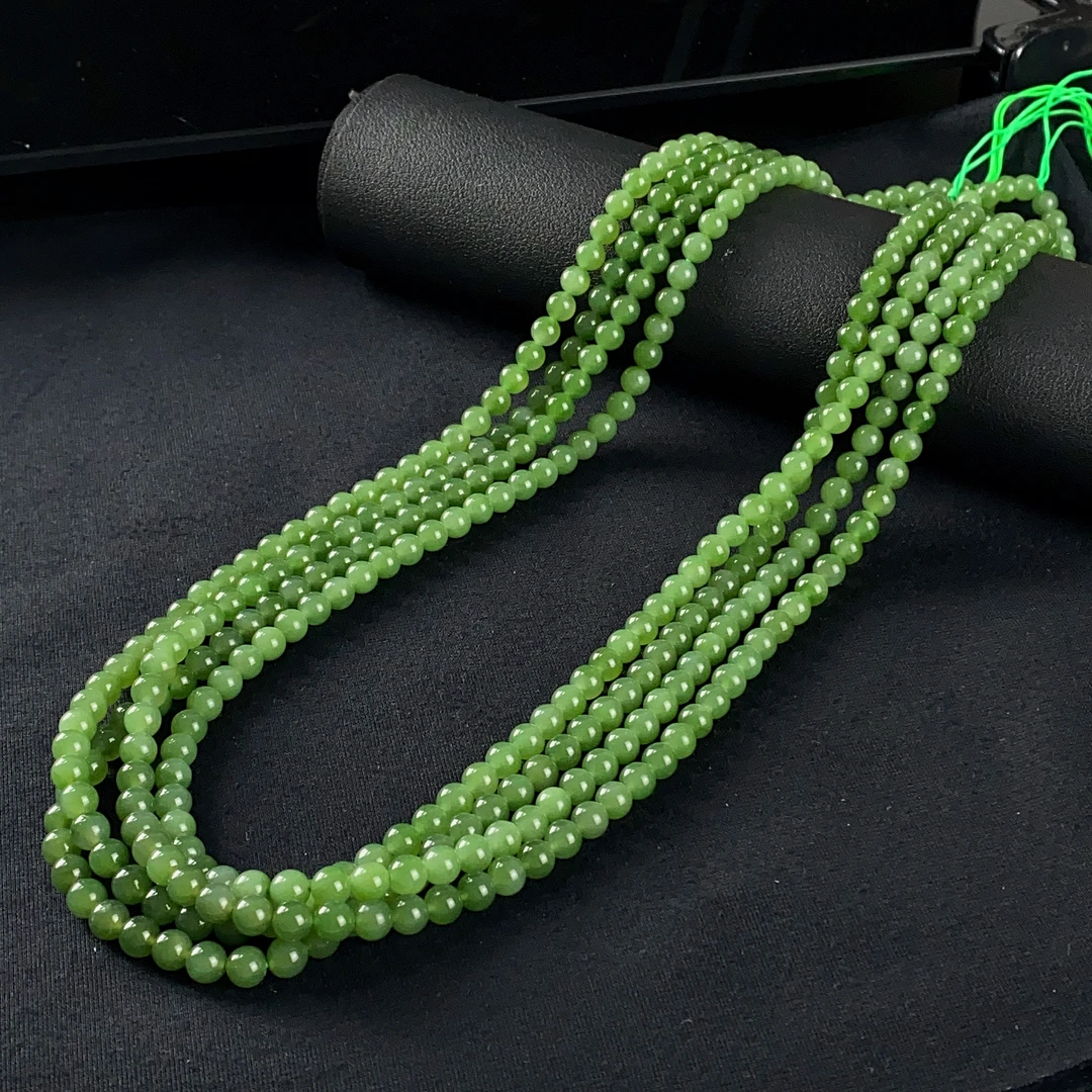 1888/ZY888-570 和田玉碧玉珠串颈饰约6mm/多样性发/一件