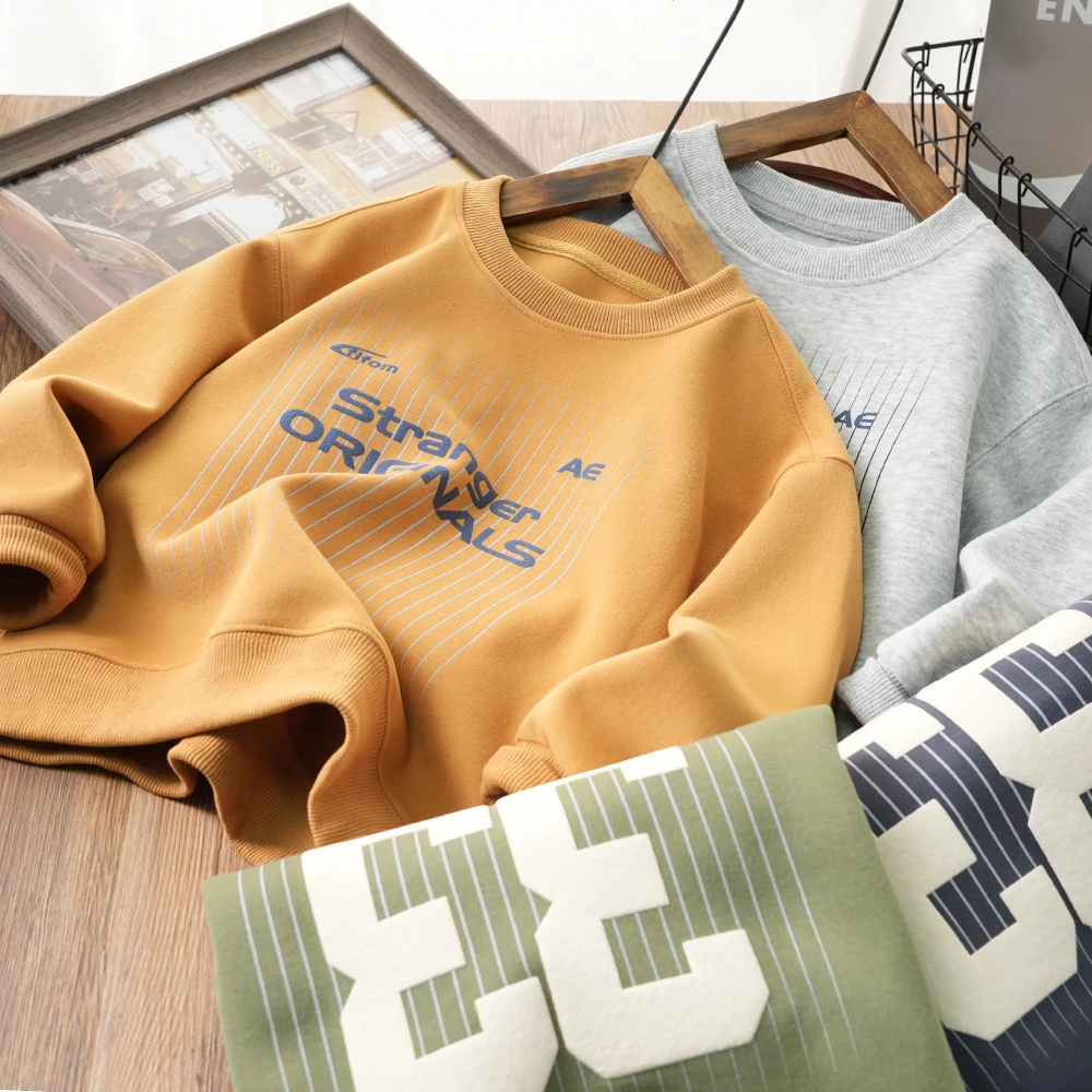 秋季款儿童发泡字母运动时尚卫衣数字33中大童百搭上衣25316