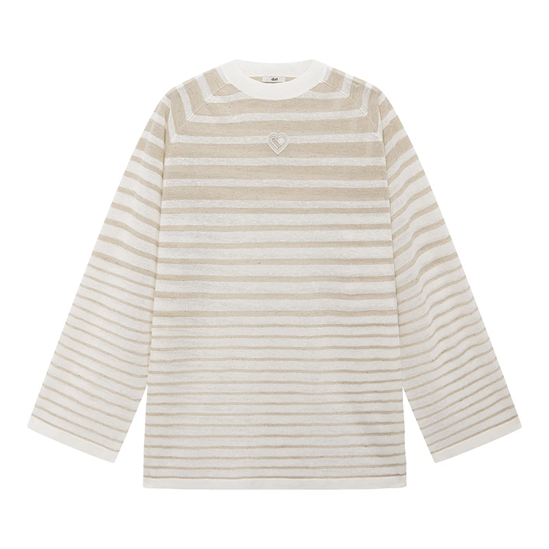 【商场同款新品】dzzit地素长袖针织衫25夏薄款条纹上衣女3J2E402