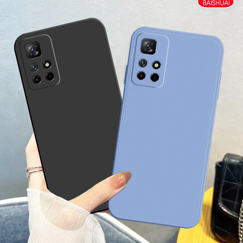 适用红米Note11 5G手机壳21091116AC软胶防摔全包防指纹直边男女