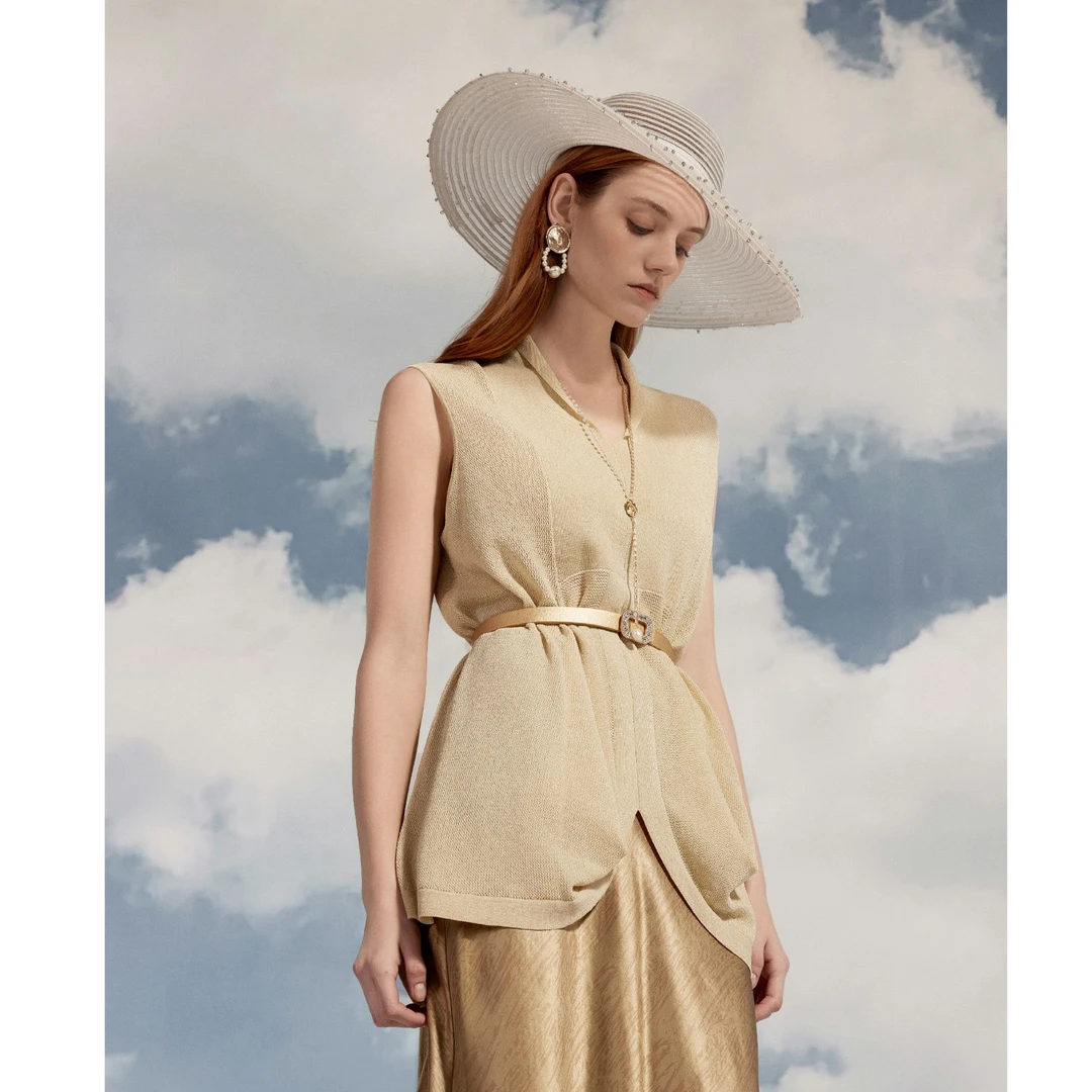 SAFICOO  优雅气质  包肩 V领针织衫