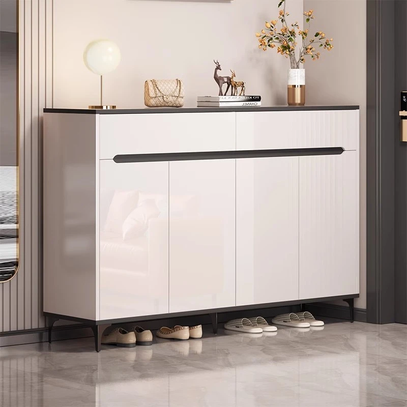 轻奢鞋柜家用门口大容量新款入户一体靠墙玄关柜收纳柜阳台储物柜