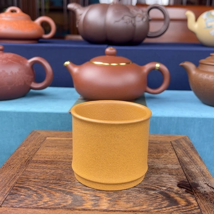 紫砂茶杯原矿紫砂主人杯黄金段