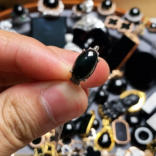 翡翠银S925镶嵌戒指