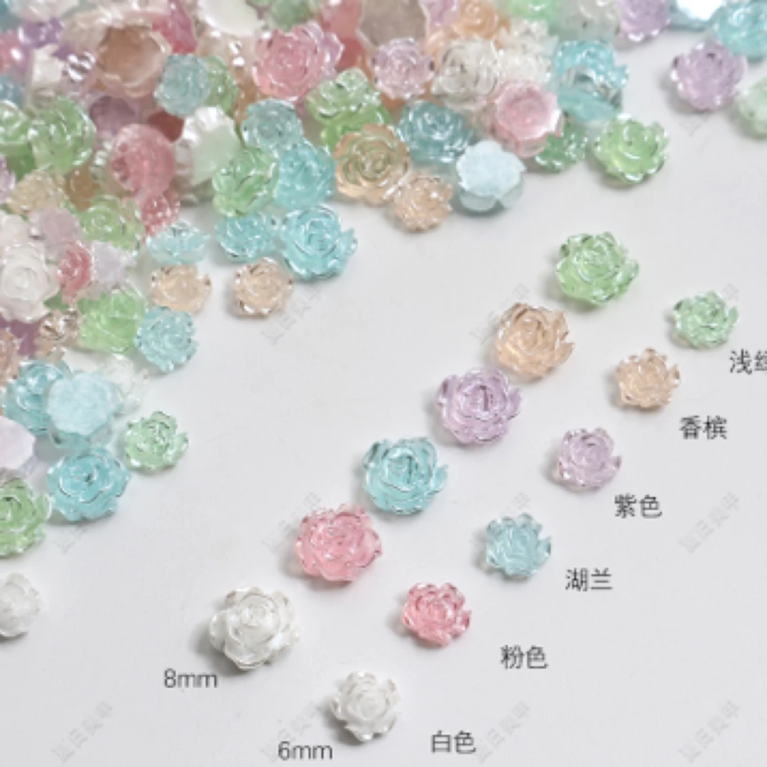 〔杨Y家〕潮玩极光山茶花装饰美甲DIY定制色系单拍精美