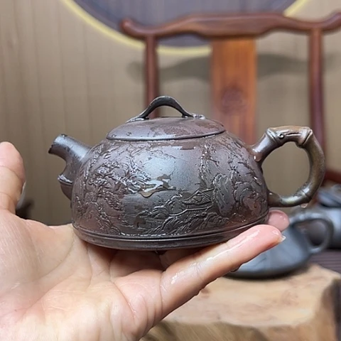 戬谷龙窑柴烧茶壶