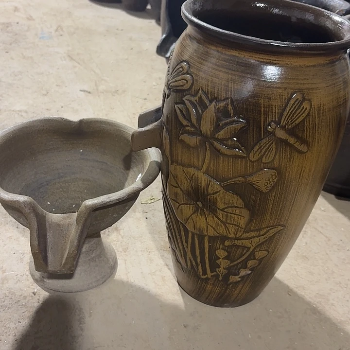 粗陶口径19/39微瑕，23/17进水口2.5厘米