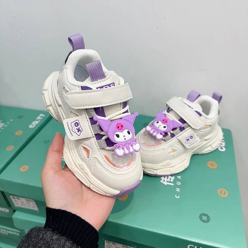 儿童2025春季新款软底防滑女童运动鞋皮面老爹鞋122
