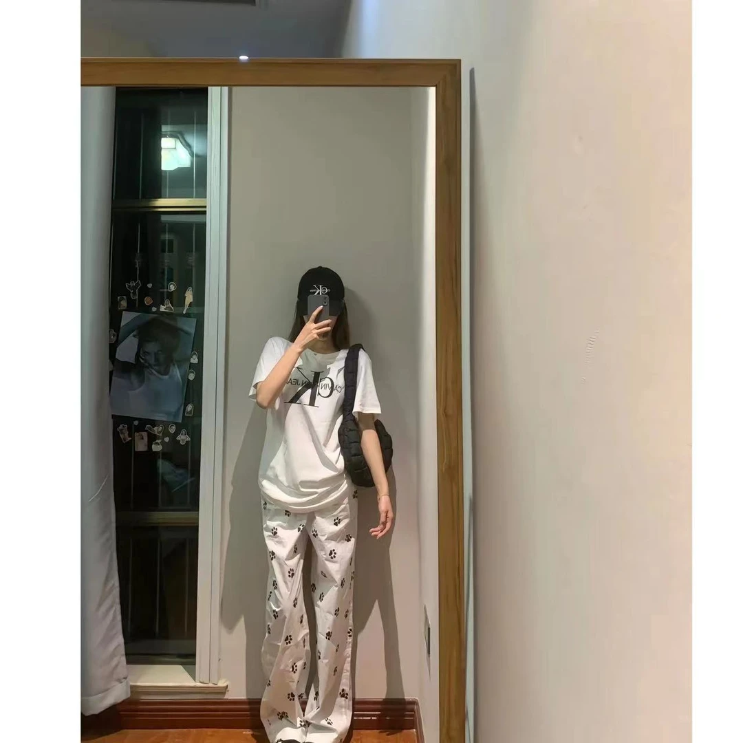 徐秋阳  狗狗足迹  百搭时尚休闲气质设计感显瘦显腿长休闲裤