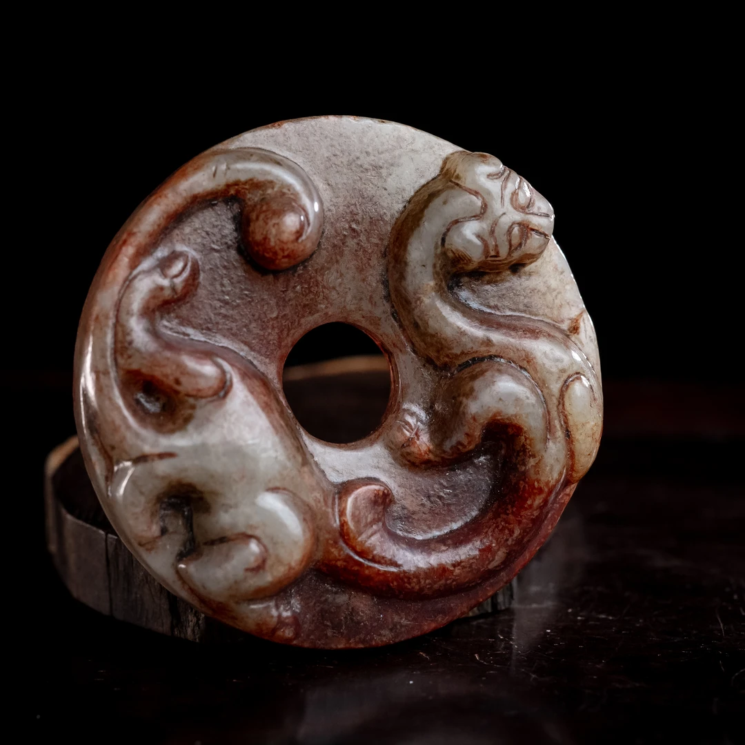 明代和田玉龙纹壁-NX