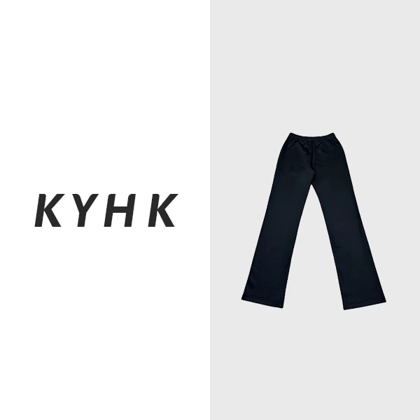 KYHK2024简约百搭松紧腰直筒休闲运动修身裤240126