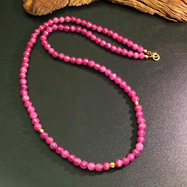 【耿总】18K天然红宝石项链切面4-4+多样性发一DD143