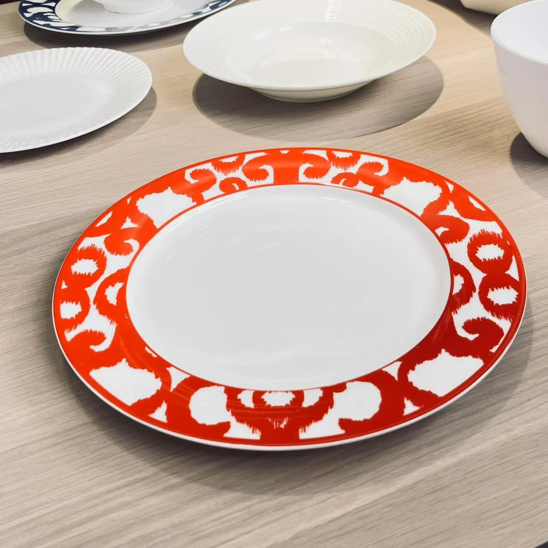 外贸出口骨瓷大圆盘