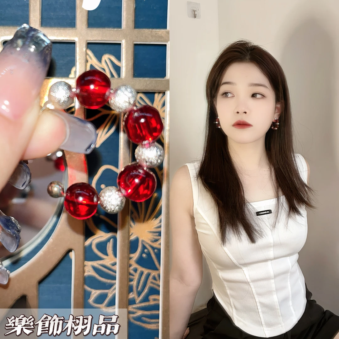 铜合金琉璃耳饰 主播同款 设计感耳环百搭款