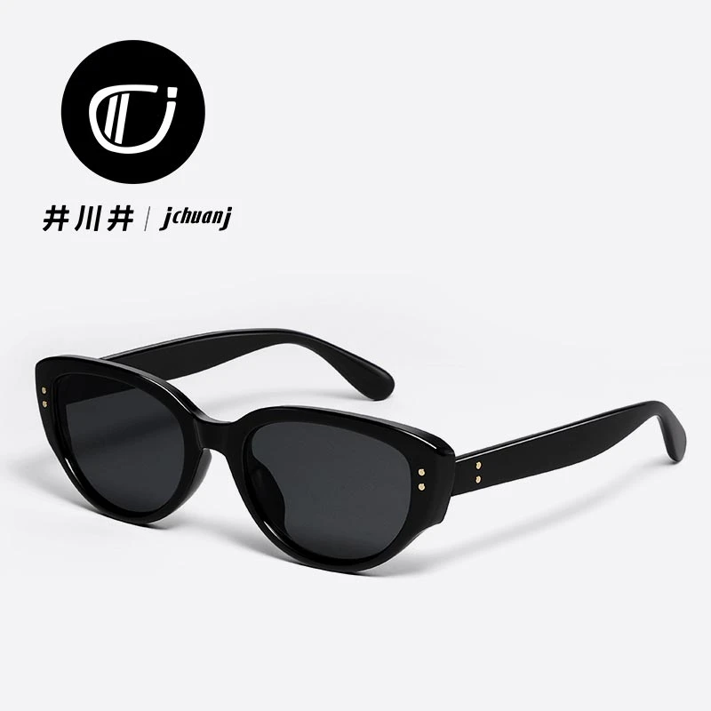 井川井复古猫眼墨镜女高级感辣妹风太阳镜2024新款女眼镜防紫外线