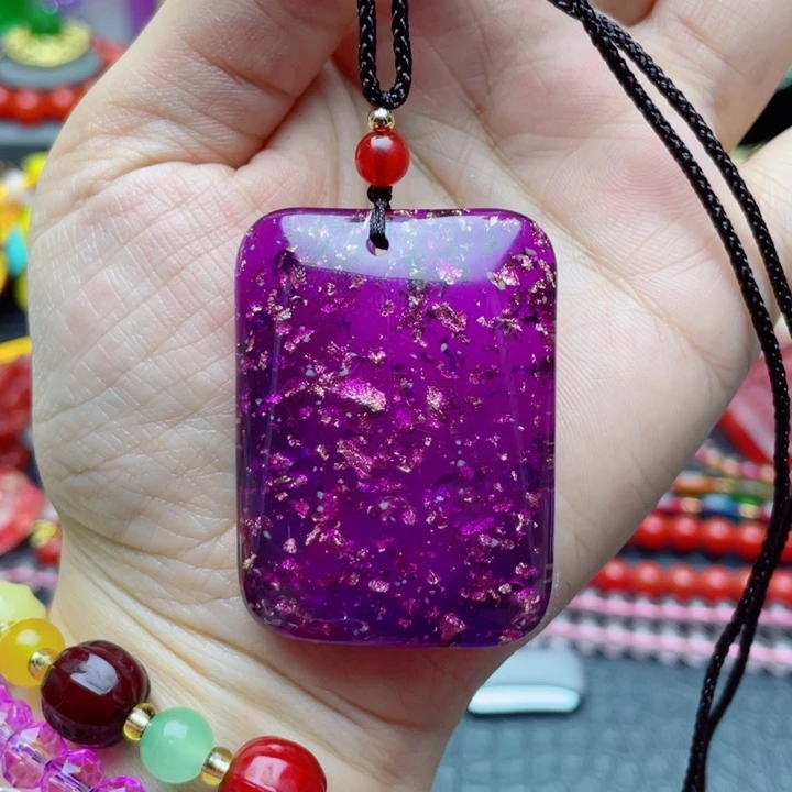 树脂制品6号紫色吊坠