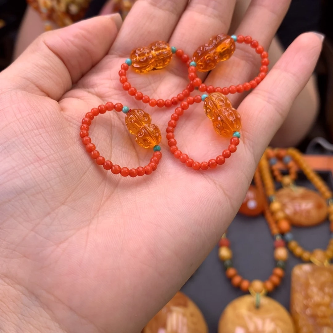 琥珀未镶嵌戒指多样性发一