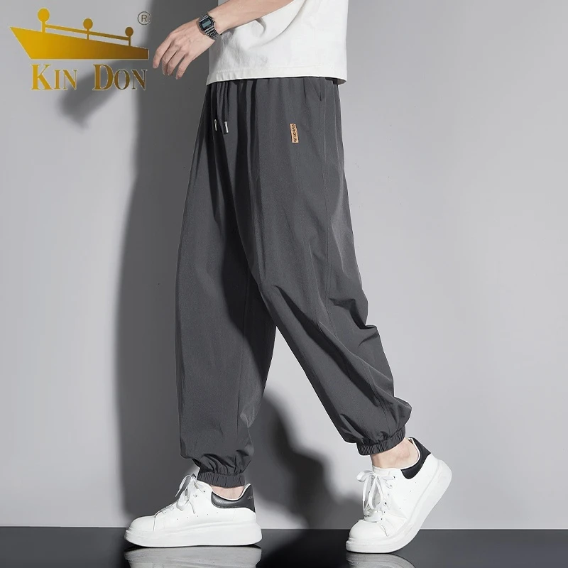 金盾夏季凉感高级感薄款洋气炸街冰丝速干休闲长裤男款生休闲裤