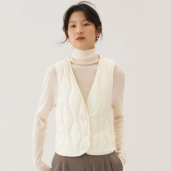 马甲女款2025新款爆款修身型四季通用马甲上衣拼接纯色马夹外套