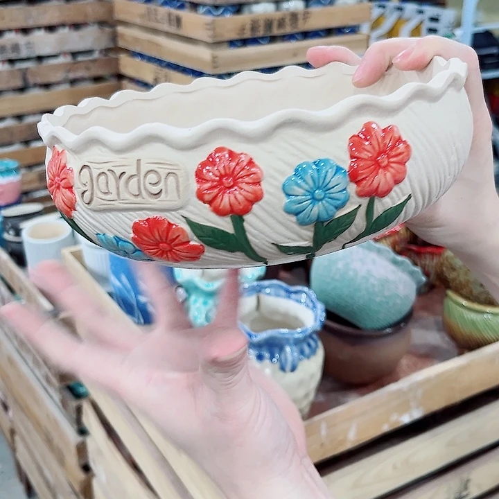 有孔.凑单10元陶瓷花盆发货！