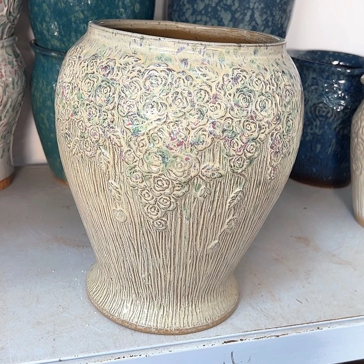 紫砂花盆口19高30。。