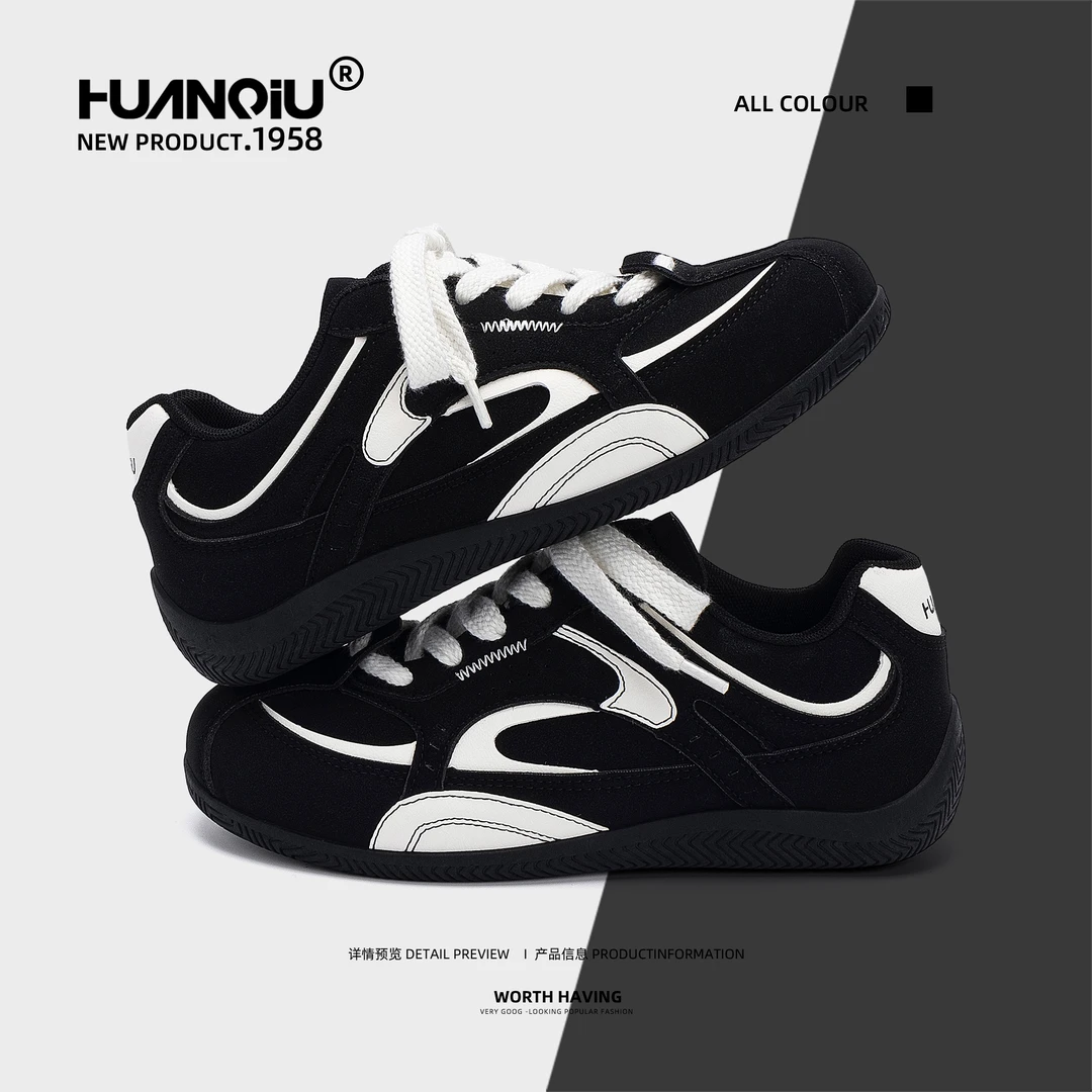 环球复古休闲德训鞋男2025秋季时尚百搭潮鞋子男薄底内增高赛车鞋