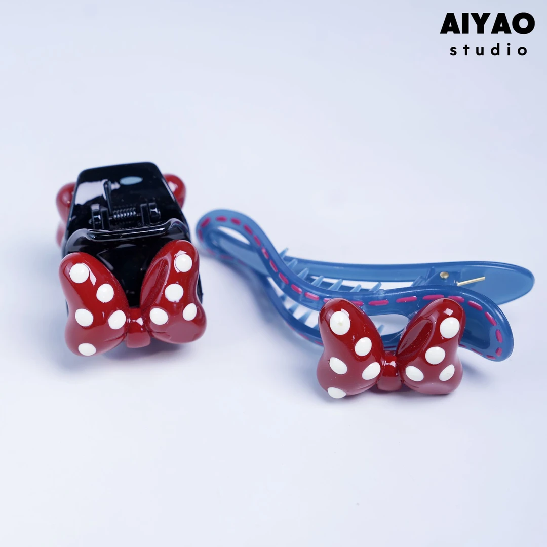 AIYAO【米奇妙妙屋】可爱简约发夹一对F974
